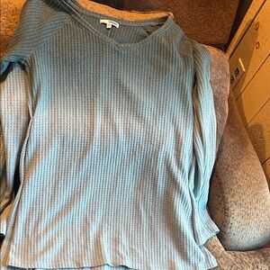 Sonoma Women's Long Sleeve Ribbed Top - Light green